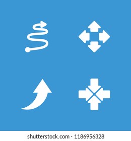 Forward icon. collection of 4 forward filled icons such as move, arrow. editable forward icons for web and mobile.