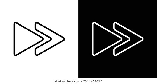 Trazo del concepto del icono hacia adelante en el fondo blanco