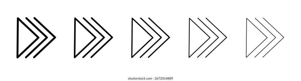 Forward icon filled flat sign concept for web design.