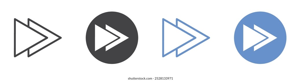 Forward icon Flat art in black and white isolated