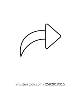 Forward icon Flat isolated outline sign