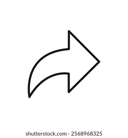 Forward icon Isolated flat vector in outline