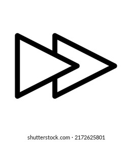 Vorwärtssymbol oder Logo einzeln auf Vorzeichen, Vektorgrafik - hochwertige Vektorsymbole mit schwarzem Hintergrund
