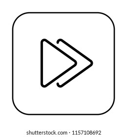 Forward Icon. Next track option concept. Editable stroke flat icons. Simple thin line art logo. Web app button. Vector illustration. 