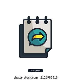  forward icon. Note and tasks Icons. vector icons for web design isolated on white background. Collection of high-quality black style vector icons