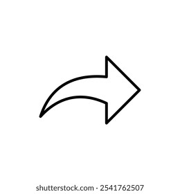 Forward icon Outline set in black and white color