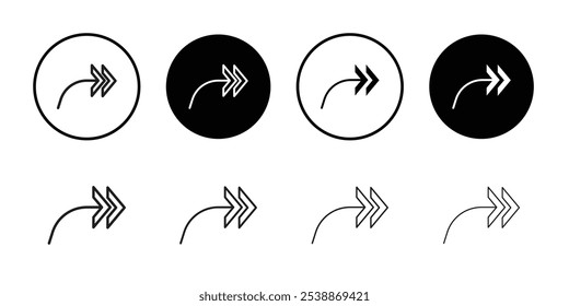 Forward icon outline set sign