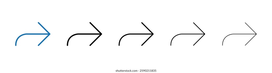 Forward icon Outline vector logo for web ui