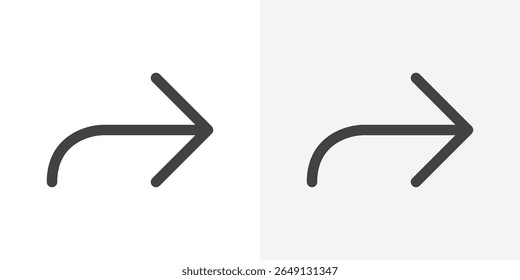Ícone Encaminhar Contorno do sinal de vetor