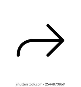 Forward icon Outline vector for web ui