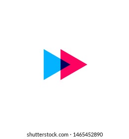forward icon in overlapping style logo vector illustration