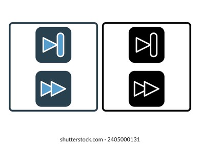 icono de reenvío. icono relacionado con la web básica y la interfaz de usuario. adecuado para sitio web, aplicación, interfaces de usuario, imprimible, etc. estilo de icono sólido. diseño de vector simple editable