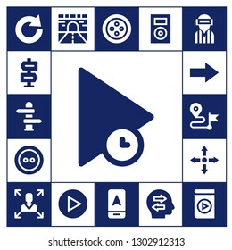  forward icon set. 17 filled forward icons.  Simple modern icons about  - Redo, Direction, Play, Button, Next, Directions, Decision making, Road, Arrow, Music player, Confused