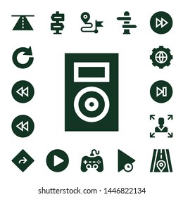 forward icon set. 17 filled forward icons.  Collection Of - Road, Redo, Backward, Music player, Rewind, Options, Next, Decision making, Direction, Play, Forwards