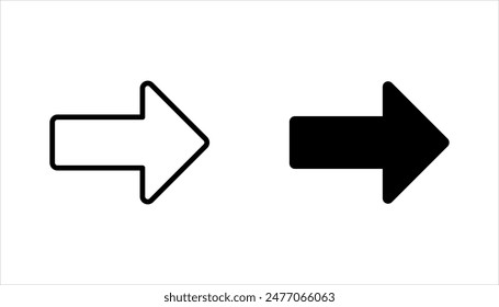 Forward icon set. Arrow simple icon set. Vector illustration on white background