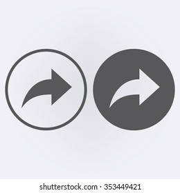 Forward icon set in circle . Arrow icon . Vector illustration