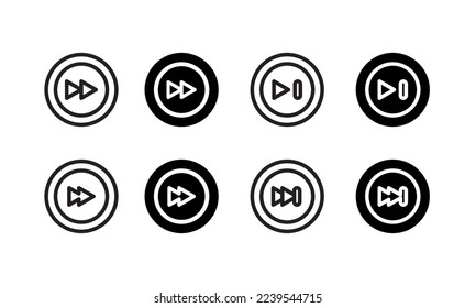 conjunto de iconos de reenvío. siguiente icono - vector de stock.	

