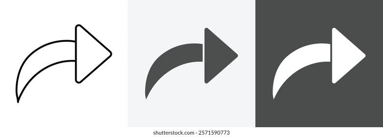 Forward icon set vector art