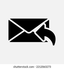 Forward icon in solid style about email, use for website mobile app presentation