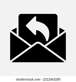 Forward icon in solid style about email, use for website mobile app presentation
