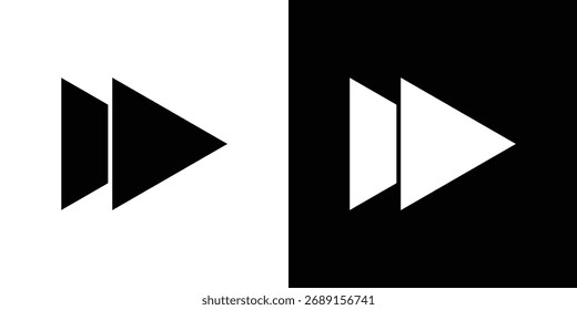 Símbolo do ícone Avançar. Símbolo simples plano em fundo vazio.