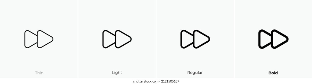 forward icon. Thin, Light Regular And Bold style design isolated on white background