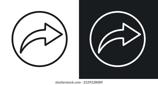 Forward icon in Thin line black color. flat simple vector symbols illustration.