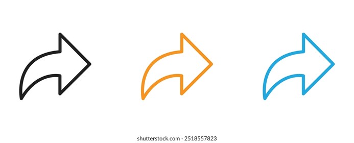 Forward icon Thin line illustration set