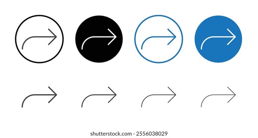 Forward icon Thin outline art symbol