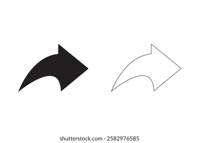 Forward Icon Vector Illustration. Flat Forward Icon Sign. Arrow simple icon. Vector illustration.