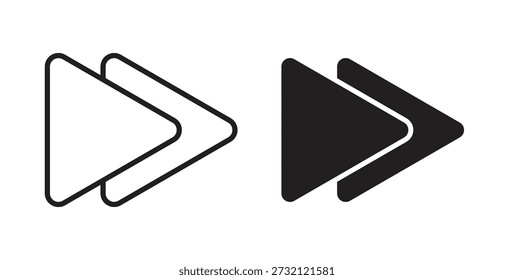 Icono de reenvío. Ilustración vectorial, plano y carrera