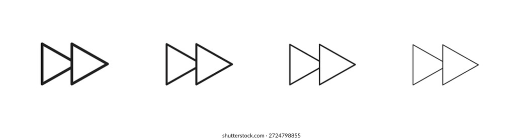 Forward icons line vector collection. Pixel perfect vector icon