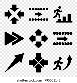 Forward icons. set of 9 editable filled forward icons such as move, arrow, fast forward