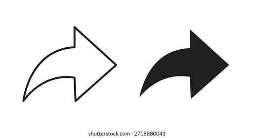 Conjunto de iconos hacia adelante aislados sobre fondo blanco Ilustración vectorial plana.