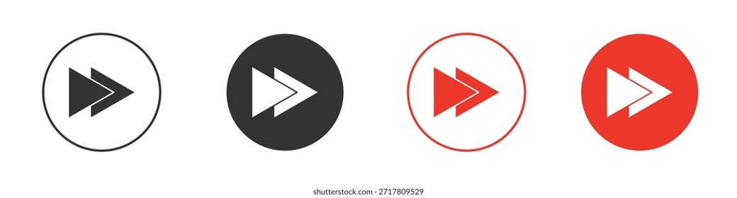 Iconos hacia adelante simple silueta plana Ilustración vectorial