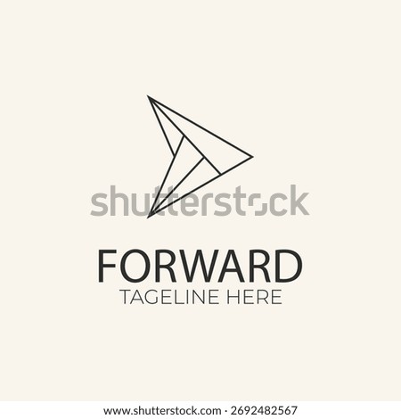 forward line art logo design vector illustration
