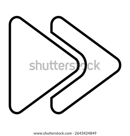 Forward line icon design. Forward thin black outline symbol vector illustration. editable stroke icon on transparent background.