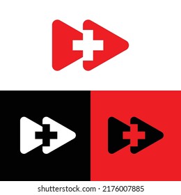 Avanzar logotipo con símbolo más con opciones de colores