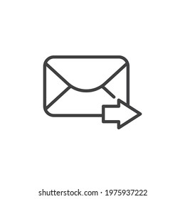 Forward mail message line icon. linear style sign for mobile concept and web design. Send email outline vector icon. Symbol, logo illustration. Vector graphics