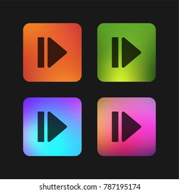 Forward media step four color gradient app icon design