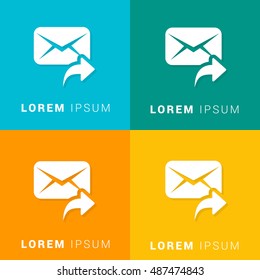 Forward Message Four Color Material Designed Icon / Logo