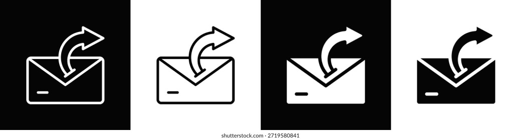 Forward Message Icon With Black And White Background