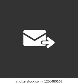 Forward Message icon vector. Forward Message sign on black background. Forward Message icon for web and app