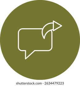 Forward Message Vector Line Circle Icon Design