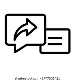 Forward Message Vector Line icon design