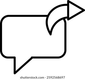 Forward Message Vector Line Icon Design