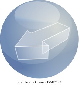 Forward moving arrows pointing left on sphere