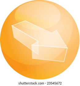 Forward moving arrows pointing right on sphere