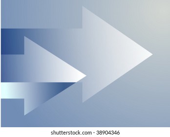 Forward moving arrows pointing right, clipart illustration