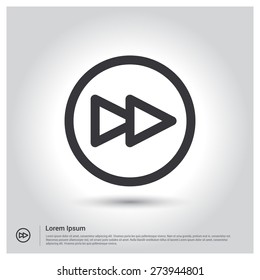 Forward Next Icon, pictogram icon on gray background. Vector illustration. Flat design style